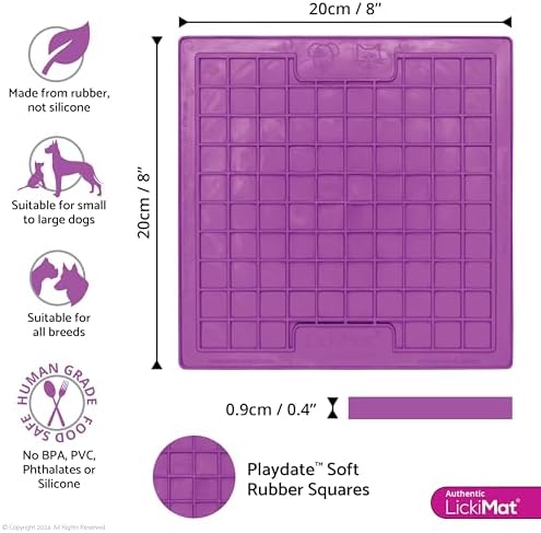LickiMat Classic Playdate Slow Feeder for Dogs Lick Mat Boredom Anxiety Reducer Perfect for Food Treats Yogurt Liquid Food Peanut Butter Fun Alternative to a Slow Feed Dog Bowl, Purple - Image 2