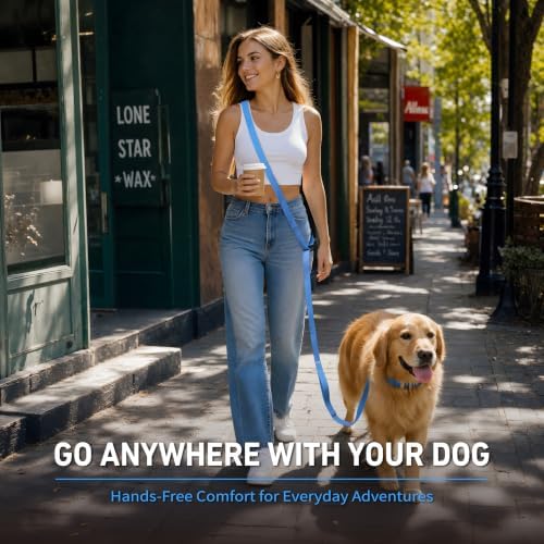 Hands Free Dog Leash,Galaxy Reflective,Crossbody Dog Leash,Blue - Image 6