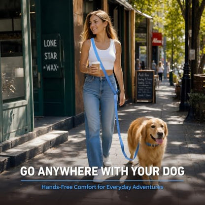 Hands Free Dog Leash,Galaxy Reflective,Crossbody Dog Leash,Blue - Image 6