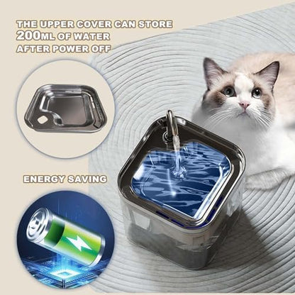 Cat Fountains for Drinking, Stainless Steel Bowl Cat Water Fountain,Water Dispenser for Cats, 74OZ/2.2L Water Fountains for Cats Indoor - Image 4