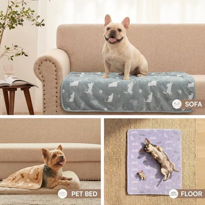 Luciphia Dog Blanket 3 Pack, Soft Cozy Fleece Throw for Puppy Cat,41"x31" - Image 6