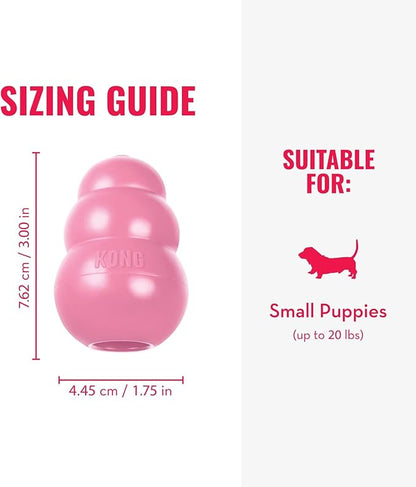 KONG - Puppy Toy Natural Teething Rubber - Fun to Chew, Chase and Fetch - for Small Puppies - Pink