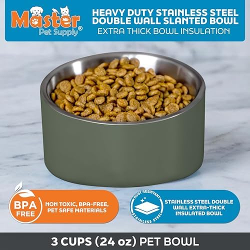 Master Pet Supply Stainless Steel Slanted Dog Cat Food Bowl 24 oz Camo - Image 3
