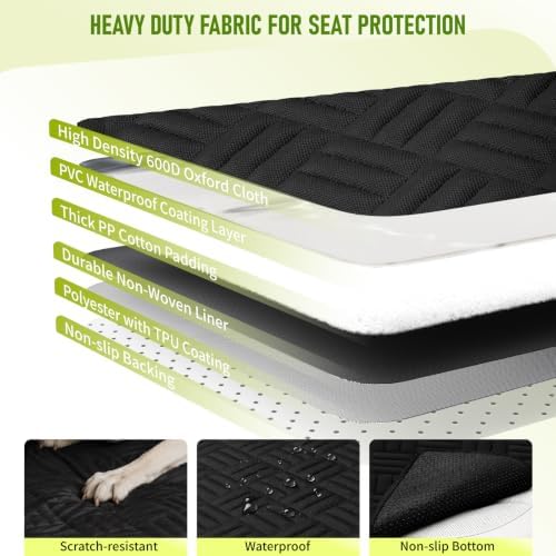 Dog Car Seat Cover for Back Seat, Waterproof 600D Oxford Dog Hammock - Image 4
