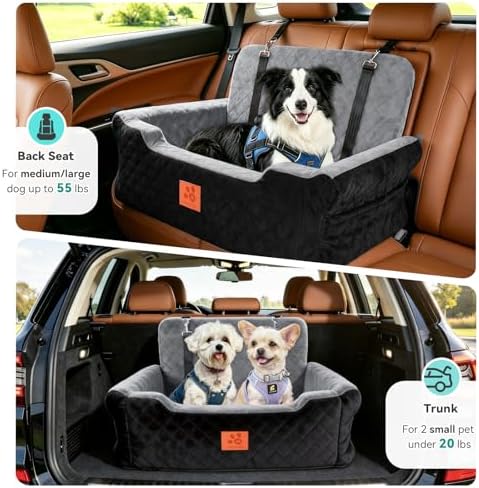 Dog Car Seat for Large/Medium Dogs Up to 55 lbs, Car Dog Bed 2 Small Dogs - Image 3