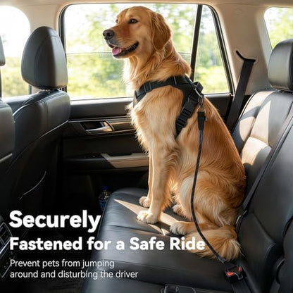 2Pcs Universal Dog Seat Belt for Car, Dog Car Seatbelt, Black - Image 6