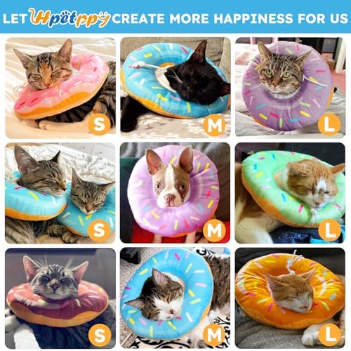 Hpetppy Cat Cone Collar Soft, Cat Recovery Collar for Wound Healing Cute Cat Donut Adjustable Cat Cones to Stop Licking Comfortable Lightweight Neck Elizabethan Collars for Cats Kittens After Surgery - Image 5