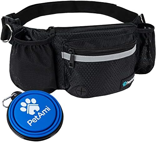 PetAmi Dog Fanny Pack, Treat Pouch for Dog Walking Training, Black by PetAmi