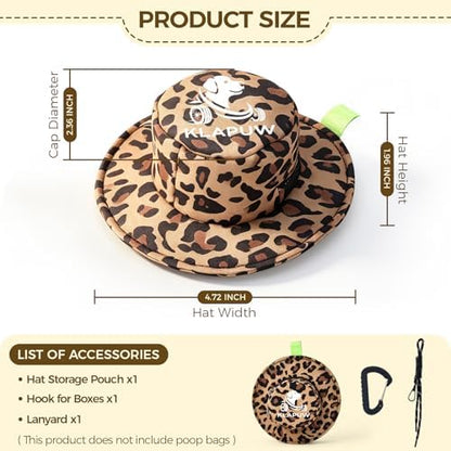 Hat Shaped Dog Poop Bag Holder, Waterproof Clip On Waste Bag Dispenser, Portable Leash Attachment Dog Walking Gear for Small Large Dogs, Leopard Print - Image 3