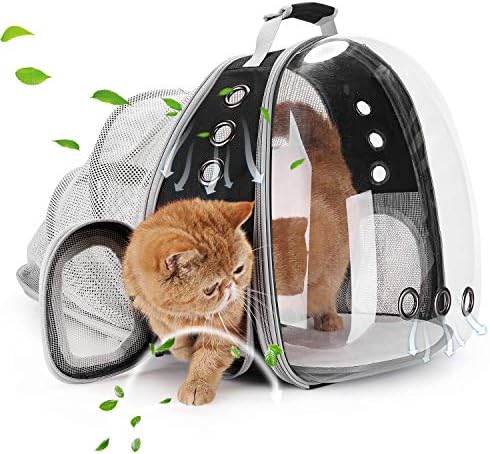 Lollimeow Cat Carrier Backpack, Expandable Bubble Pet Carrier for Cats and Small Dogs, Airline Approved Travel Backpack for Hiking, Walking & Outdoor Adventures - Supports up to 14 lbs by Lollimeow