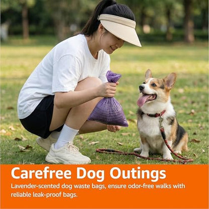 Amazon Basics Dog Waste Bags, Leakproof, Lavender Scented, 13 x 9 Inch, 120 Count (8 Rolls of 15) - Image 5