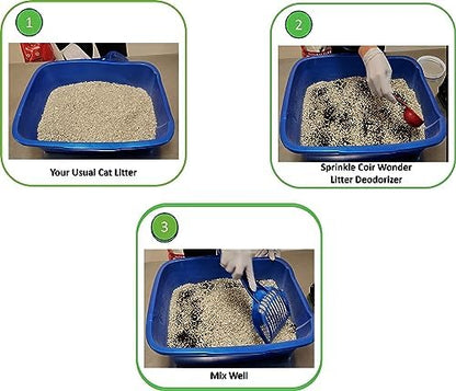 Coir Wonder Cat Litter Deodorizer – 2.2 Lb Activated Charcoal Carbon – Odor Eliminator for Litter Box, Chicken Coop, Small Animal Enclosures – Extends Litter Life – Natural Pet Odor Control Granules - Image 3