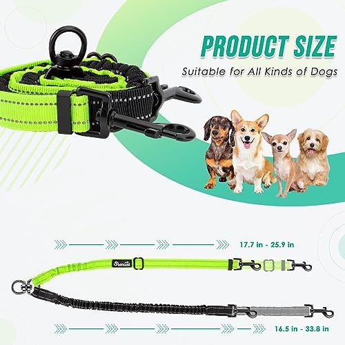 AUTOWT Two Dog Lead, 2 in 1 Upgraded Double Dog Leash Attachment Combine Adjustable Strap and Shock Absorbing Bungee No Tangle Dual Training Splitter for Different Size Dogs - Image 7