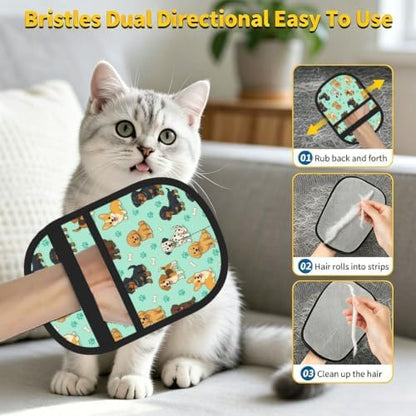 Cartoon Dogs Pet Hair Removal Glove Brush Pet Hair Remover Tool for Carpet - Image 6