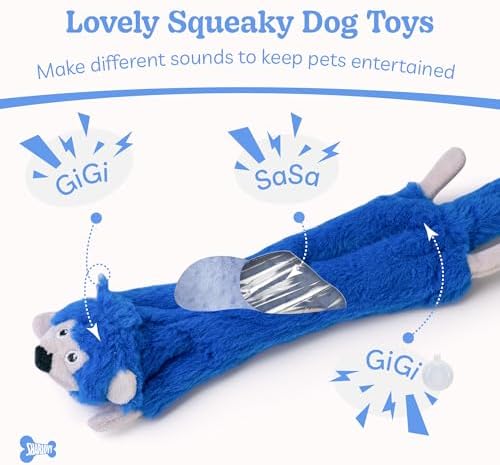 SHARLOVY Dog Squeaky Toys No Stuffing 3 Pack, Plush Crinkle Dog Toys for Large Breed, Durable Doggie Chew Cute Animals Puppy Toy for Teething - Image 3