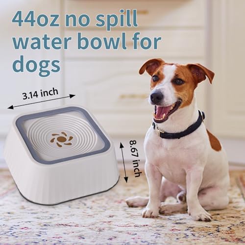 Dog Water Bowl,No Spill Water Bowl for Dogs 45oz Large Capacity,Safety Foam in the Dog Bowl, No Spill Bowl for Elevated Design Mess Proof is Easy to Clean, is Suitable for All Pets - Image 2