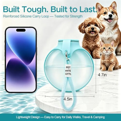 Edible Silicone Dog Water Bottle with Bowl, Portable Leak-Proof for Travel - Image 6