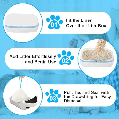 Cat Litter Bags 120 Count, 21.65"x11.8" Drawstring Close Litter Box Liners for Automatic Litter Box,Thick Cat Poop Bags,Easy to Clean,Heavy Duty Robot Bag for Self-Cleaning Box - Image 6