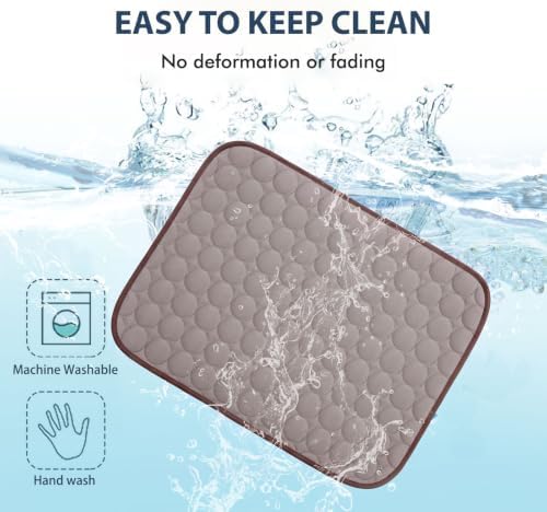 MICROCOSMOS Summer Cooling Mat & Sleeping Pad- Water Absorption Top, Materials Safe, Easy Carry, EZ Clean. Keep Cooling for Pets, Kids and Adults.(Brown, 48" x48") - Image 5