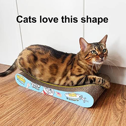 TTCAT Cat Scratching Pad, 2 Pack Corrugated Cat Scratcher Cardboard, Bone Type Durable Cat Scratching Board Reversible for Furniture Protection. - Image 5