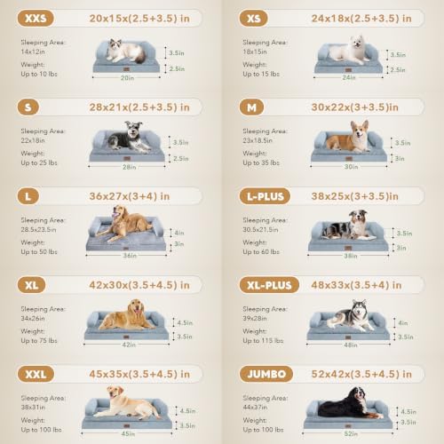 MEKIY Orthopedic Waterproof Dog Bed Pet Couch with Bolster for Medium Dogs - Image 6