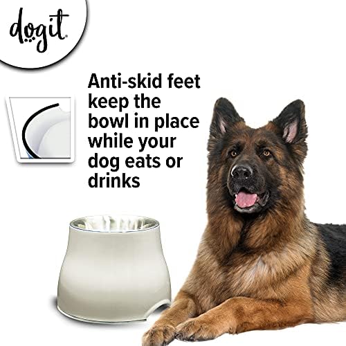Dogit Elevated Dog Bowl for Large Dogs, White - Image 2