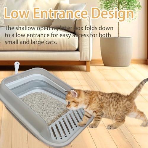 Collapsible Kitten Litter Box Low Entry Small Cat Litter Box L - Image 5