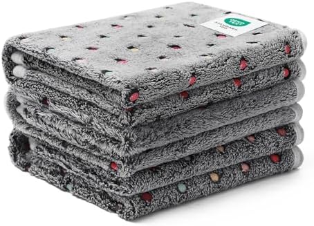 Luciphia 1 Pack 3 Blankets Super Soft Cute Dot Pattern Pet Blanket Flannel Throw for Dog Puppy Cat Medium(30x20), Grey by luciphia