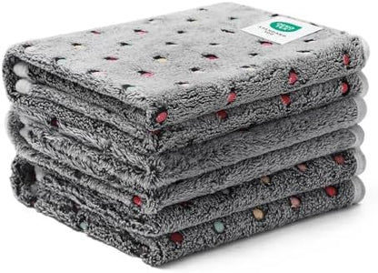 Luciphia 1 Pack 3 Blankets Super Soft Cute Dot Pattern Pet Blanket Flannel Throw for Dog Puppy Cat Small(23x16), Grey by luciphia