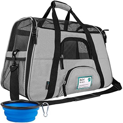 PetAmi Airline Approved Pet Carrier for Cats & Small Dogs, Small Light Gray by PetAmi