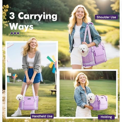 Pawaboo Dog Purse Carrier for Small Dogs with Pocket,Up to 11Lbs - Image 3