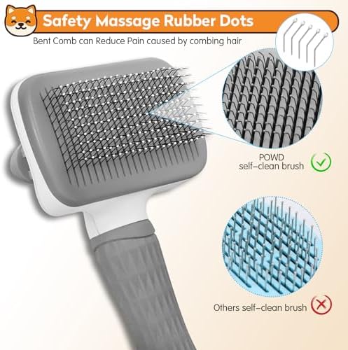 Dog & Cat Brush, Self Cleaning Slicker Brush for Pets Shedding - Image 4