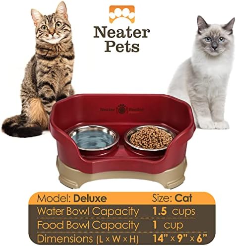 Neater Pet Brands Feeder Deluxe for Cats - Cranberry (200) - Image 5