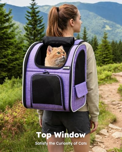 pecute Cat Backpack Expandable, Cat Carrier with Breathable Window - Image 3