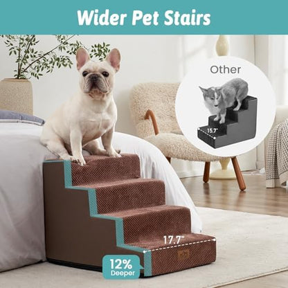 COZY KISS Dog Stairs for Small Dogs, 4 Step Pet Stairs for Beds & Couches - Image 3