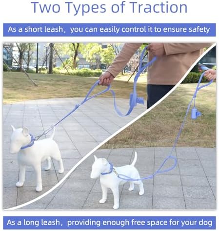 Wisedog Two Handles Dog Leash, Moonlight Blue, L 5.2-6 ft - Image 5