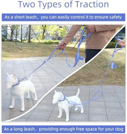 Wisedog Two Handles Dog Leash, Moonlight Blue, S|0.8" x 4.2 ft-5 ft - Image 4