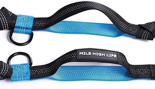 Mile High Life Hands Free Leash, Waist Leash for Dog Running Training and Jogging, Adjustable Belt with Double Padded Handle, Reflective Bungee for Medium Large Dogs (Blue, 7FT) - Image 2