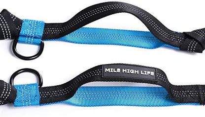 Mile High Life Hands Free Leash, Waist Leash for Dog Running Training and Jogging, Adjustable Belt with Double Padded Handle, Reflective Bungee for Medium Large Dogs (Blue, 7FT) - Image 2