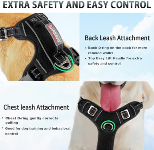 BARKBAY Dog Harness for Large Dogs No Pull Dog Vest ID Tag Pocket - Image 4