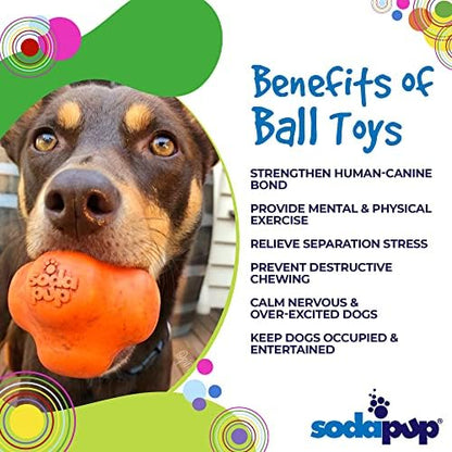 SodaPup Crazy Bounce – Durable Dog Ball Toy & Chew Toy Made in USA from Non-Toxic, Pet-Safe, Food Safe Natural Rubber Material for Bonding, Mental & Physical Exercise, Problem Chewing, & More - Image 5