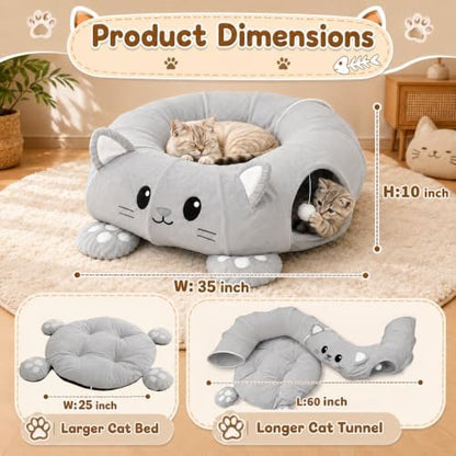 Cat Tunnel Bed with 21 Interactive Toys - Image 4