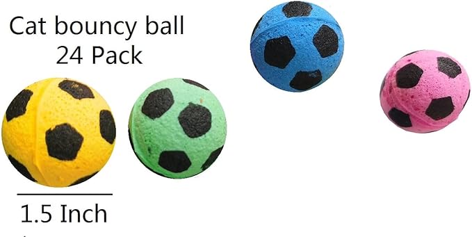 YnFag Foam Soccer Balls Cat Toys for Indoor Cat Balls (24 Soccer)