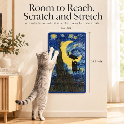 Art Sisal Cat Scratcher Mat, Cat Wall Scratchers for Indoor Cats - Image 2