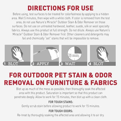 Nature's Miracle Outdoor Pet Stain & Odor Remover, 64 oz Flip & Go Sprayer - Image 7