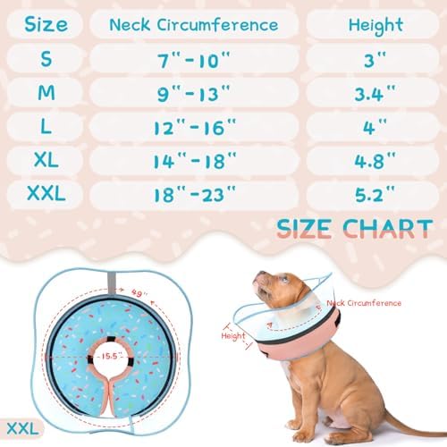 Supet Raised Inflatable Dog Cone Collar to Stop Licking, Soft Dog Cone Alternative After Surgery, Doggie Neck Donut Collar for Small Medium Large Dogs - Image 6