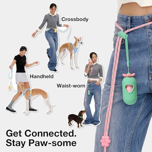 VETRESKA Crossbody Hands Free Dog Leash, 5FT Adjustable Leash (Strawberry) - Image 2