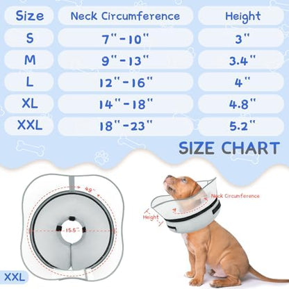 Supet Raised Inflatable Dog Cone Collar to Stop Licking, Soft Dog Cone Alternative After Surgery, Pet Neck Donut Collar for Small Medium Large Dogs - Image 6