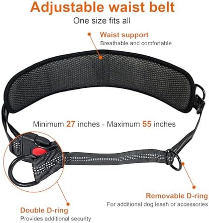 Hand Free Dog Leash with Pouch, Dog Walking Belt Retractable Leash for 2 Dogs with Dual Handles for Running Walking Jogging Pet Belt - Image 4