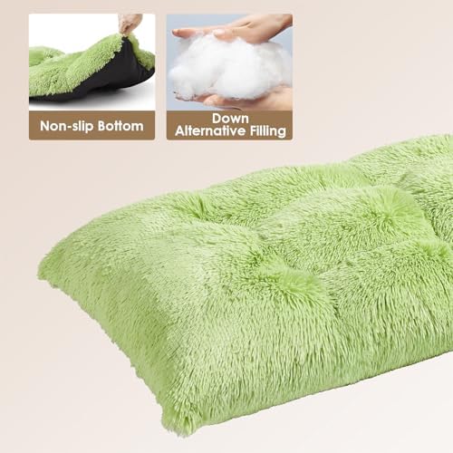 EHEYCIGA Fluffy Dog Crate Bed for Medium Dogs, Plush Crate Pad, Green - Image 7